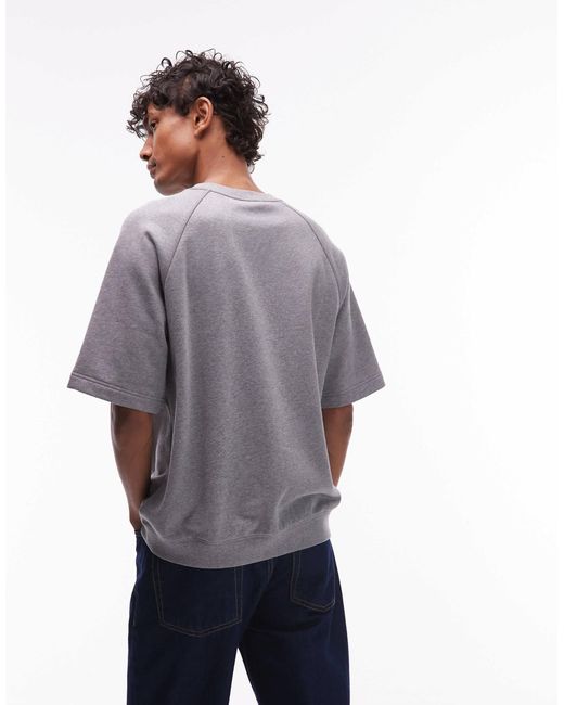 Sweat en pur coton à manches courtes - chiné ARKET pour homme en coloris Gray