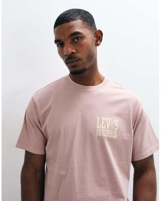 Levi's Brown Graphic Logo Chest Print T-Shirt for men