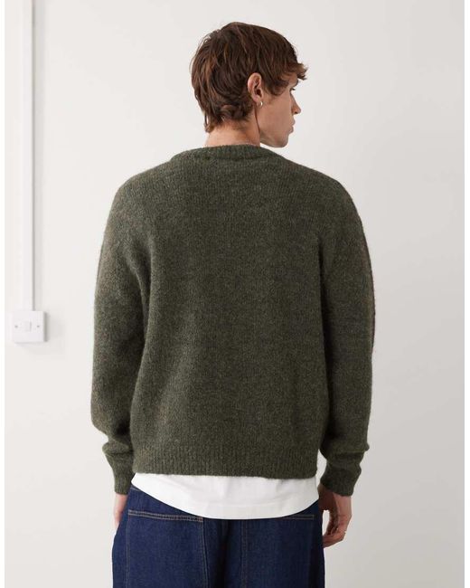 Jersey Verde Oscuro Jaspeado De Mezcla De Lana De Weekday de hombre de color Gray