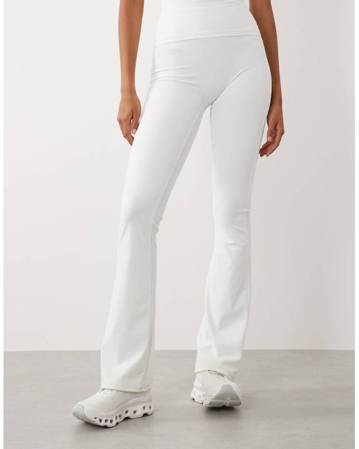 Gina Tricot White Mix And Match Flare Yoga leggings