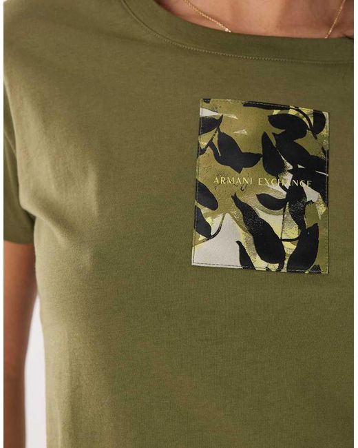 ARMANI EXCHANGE Green Patch Logo T-shirt