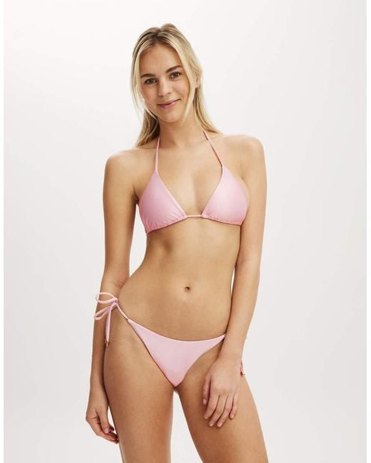 Cotton On Natural String Triangle Bikini Top