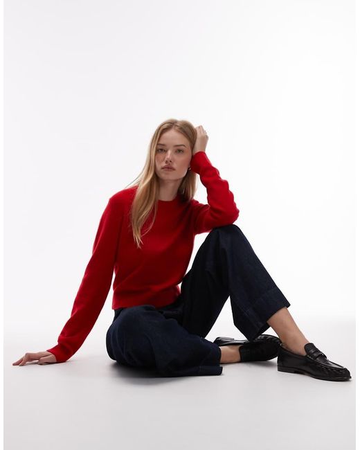 & Other Stories Red Wool Mix Slim Fit Sweater