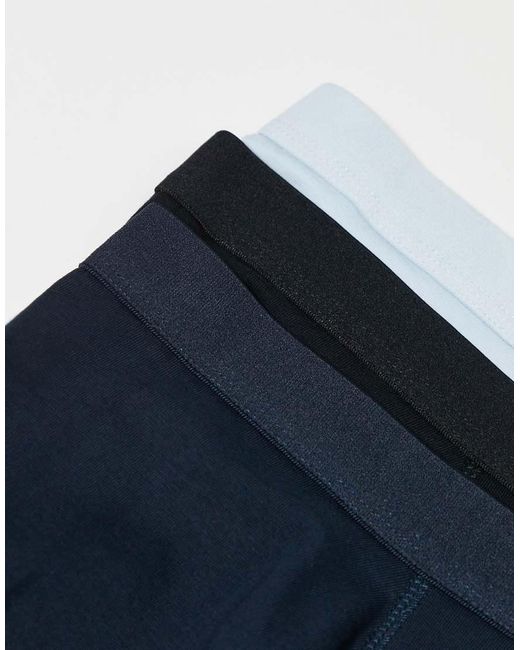 ASOS Blue 3 Pack Jersey Trunks for men