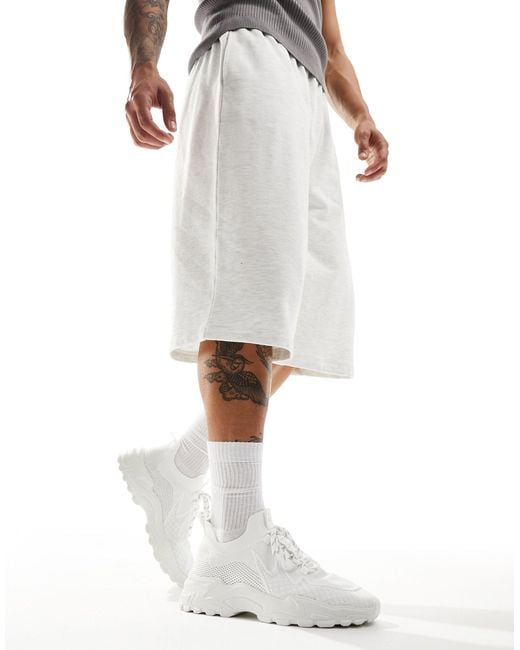 ASOS White Knitted Chunky Sneakers for men