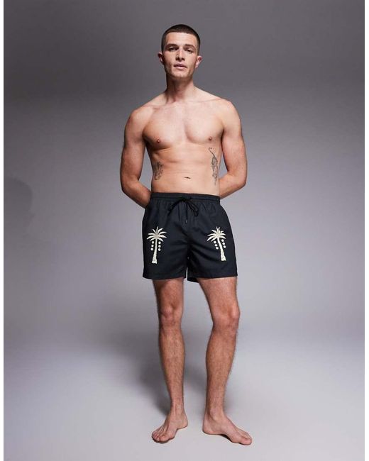 South Beach Gray Palm Tree Swimshort for men
