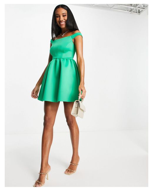 ASOS Corset Top Pleated Skirt Mini Dress in Green | Lyst Canada
