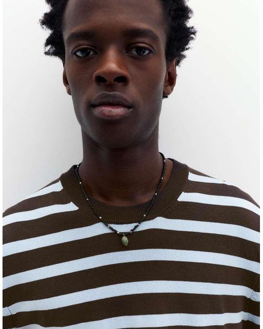 Pull&Bear Gray Short Sleeve Jumper for men