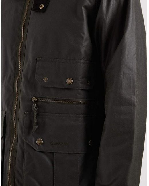 Barbour Gray Re-Engineered Blackett Spey Wax Funnel Neck Jacket for men