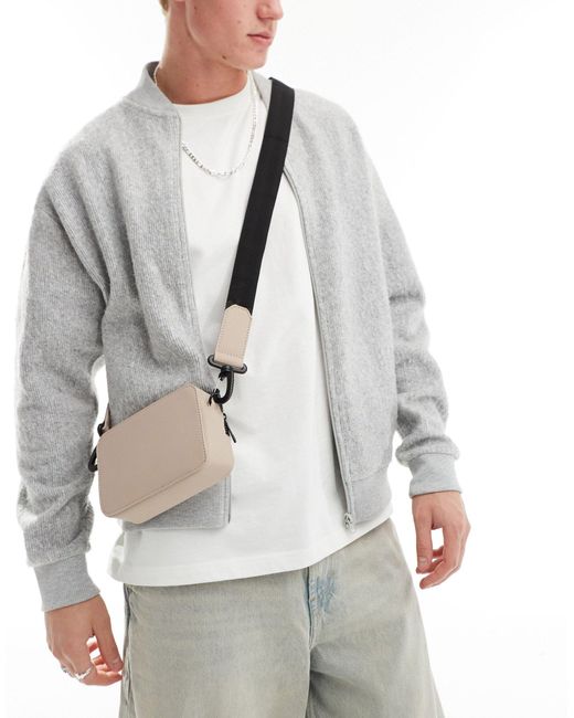 Sacoche bandoulière caoutchoutée - taupe ASOS pour homme en coloris Gray