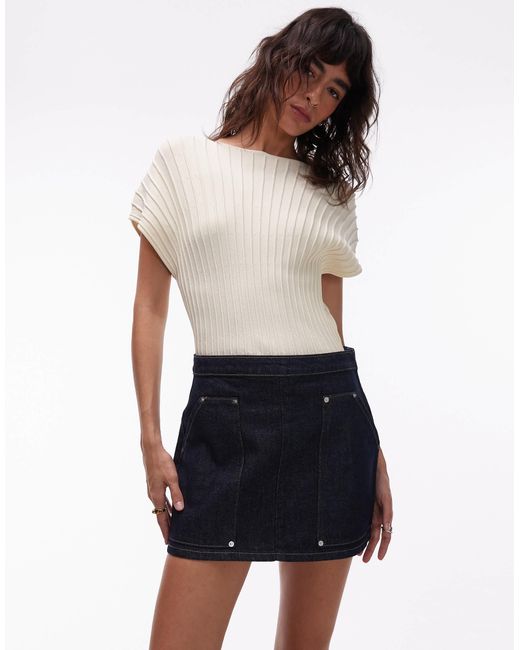 ASOS White Carpenter Detail Mini Skirt