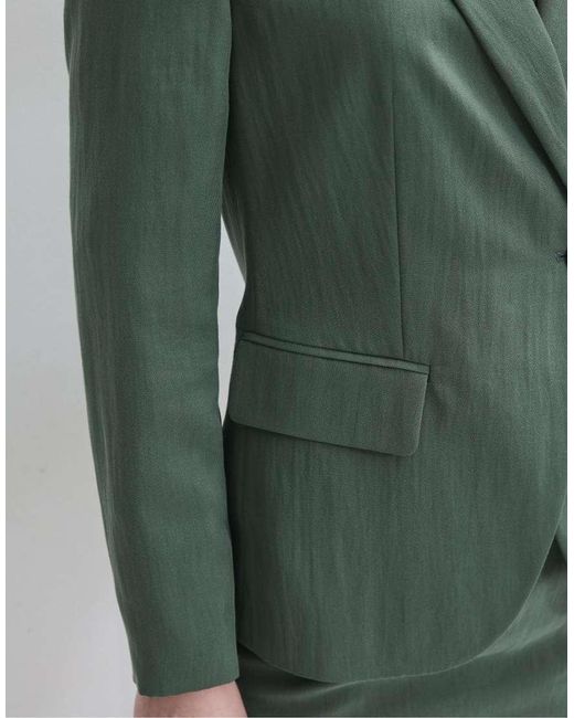 Stradivarius Green Asymmetric Blazer
