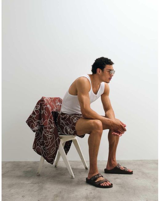 ASOS Red Mid Length Shorts With Rope Design for men