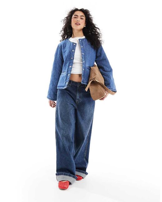 ONLY Blue Quilted Denim Jacket