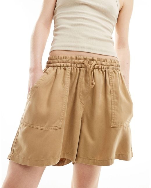 ONLY Natural High Waist Pull On Cargo Short