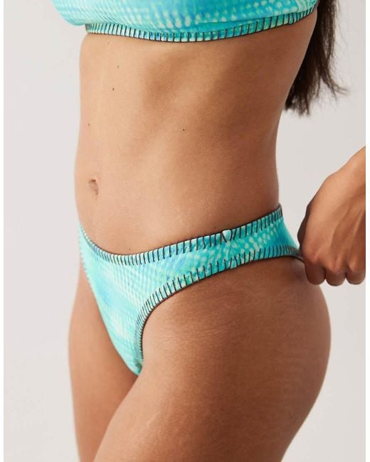 Kulani Kinis Green Summer Seas High Leg Bikini Bottom