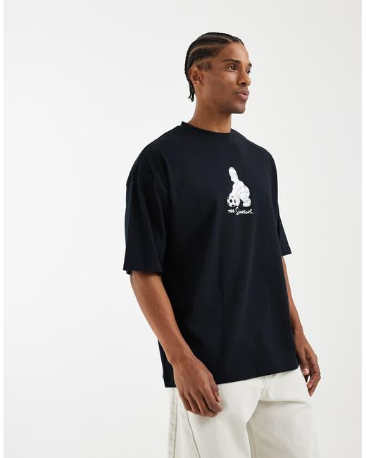 ASOS Blue Oversized T-shirt With The Simpsons Print for men