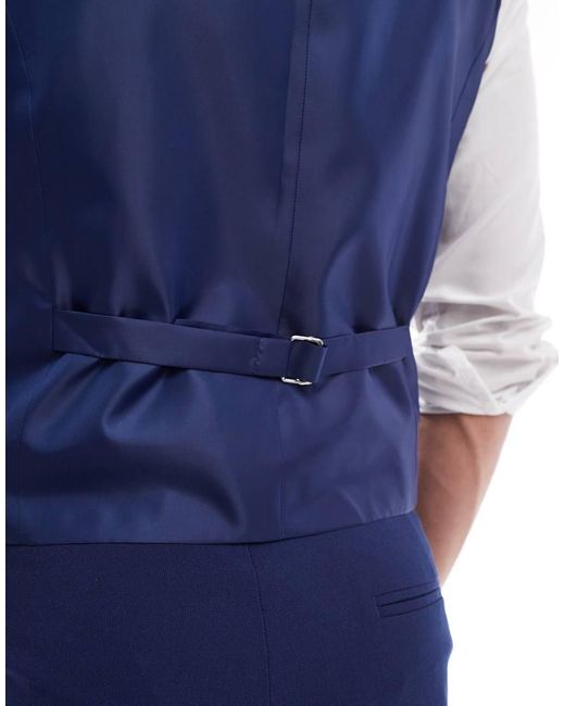 ASOS Blue Slim Suit Waistcoat for men