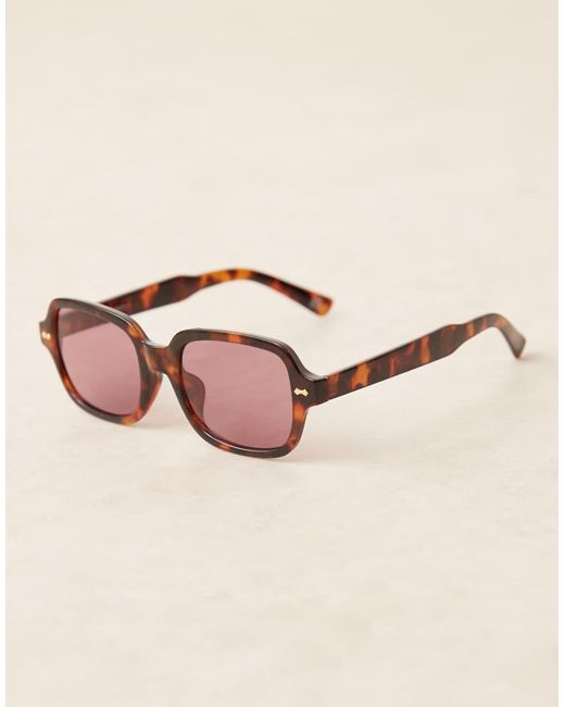 ASOS Black Square Frame Tort Sunglasses With Lens