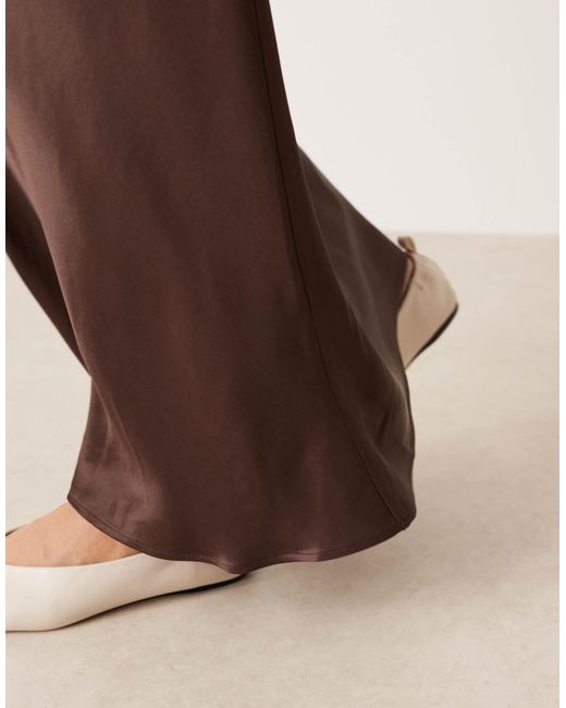 ASOS Natural Satin Bias Maxi Skirt