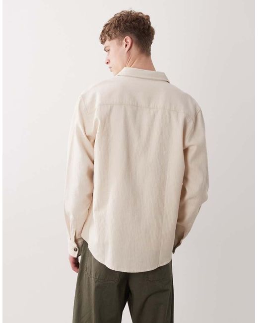 ASOS Natural Textured Overshirt for men
