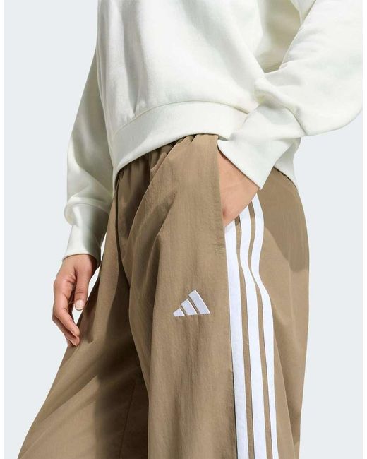Adidas Originals Natural Iconic Woven Wide Leg Track Pants With Bunjees