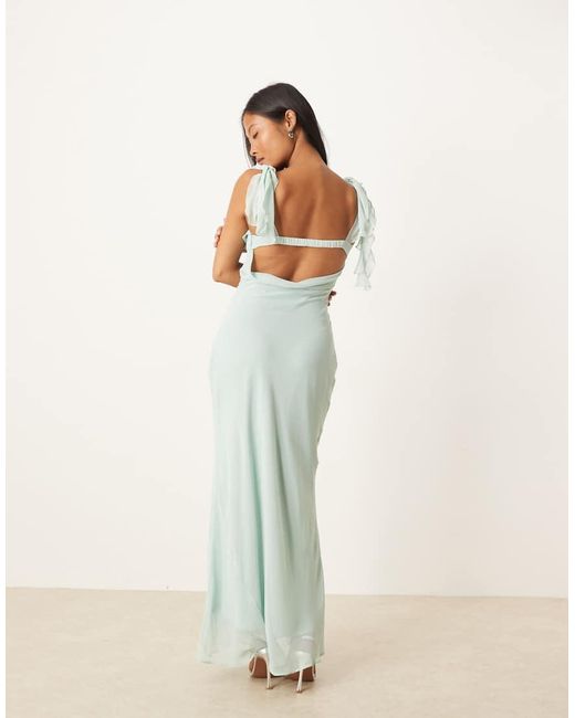 ASOS White Asos Design Petite Lace Inserts Slip Chiffon Midi Dress