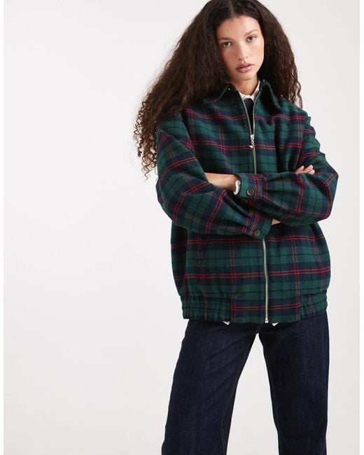 Tommy Hilfiger Blue Tommy Girl Padded Tartan Zip Up Jacket