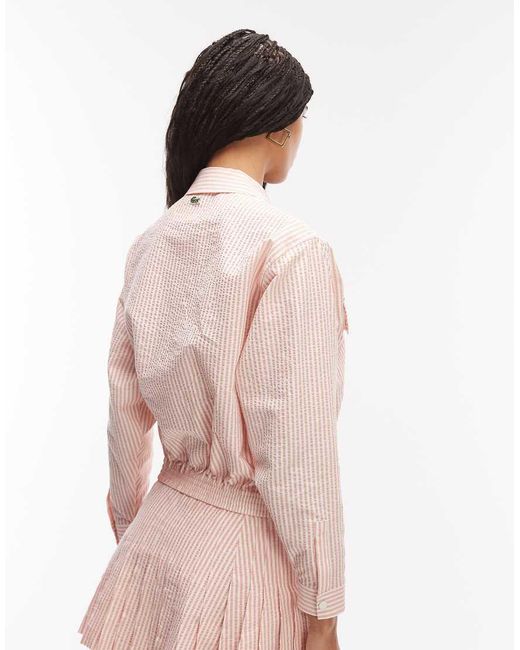Lacoste Pink Co-Ord Stripe Jacket