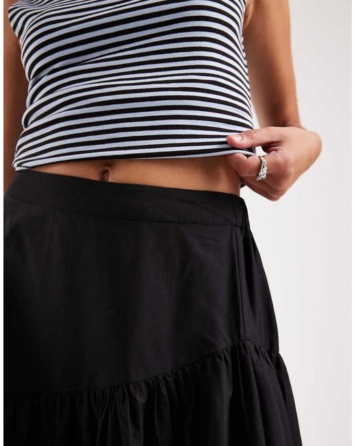 ASOS White Asymmetric Tiered Boho Maxi Skirt