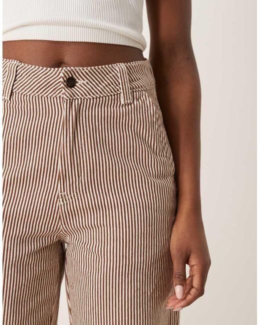 Dickies Natural Hickory Stripe Relaxed Fit Denim Carpenter Trousers