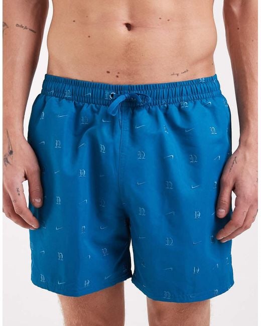 Nike Blue Nike 5 Inch Volley Full Lined Swim Shorts for men