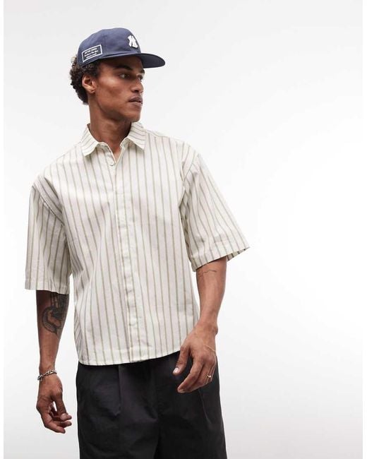 ASOS Gray Oversized Stripe Shirt for men