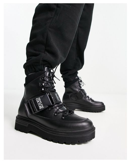 Versace Jeans Black Syrius Strap Boots for men