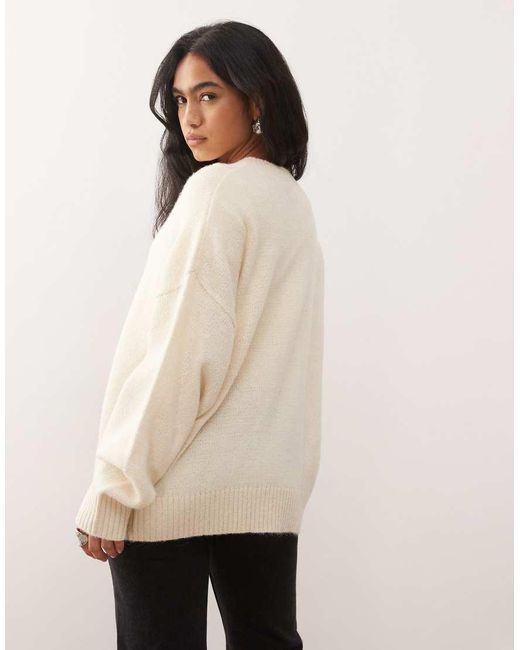 Collusion Natural Oversized Crew Neck Cardi