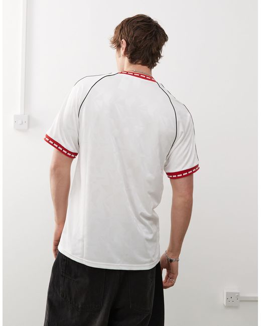 Adidas Originals Pink Adidas football – manchester united anniversary 91 – t-shirt