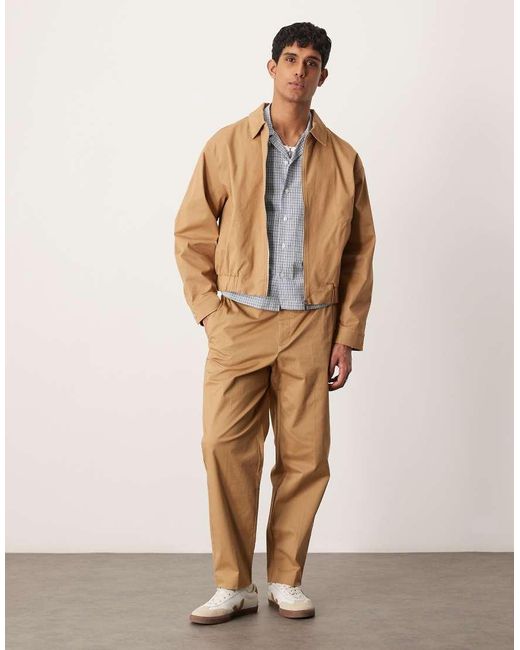 Chaqueta Harrington De Vestir De Tejido Aterciopelado Rico En Algodón De (Parte De Un Conjunto)-Neutro ASOS de hombre de color Natural