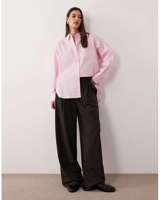 JJXX Pink Jamie Oversized Poplin Shirt