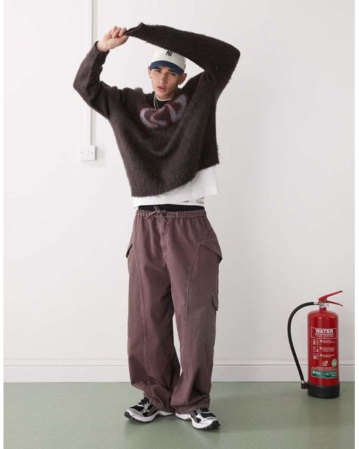 Collusion Purple Oversized Tie Pants for men
