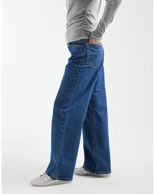 ASOS Blue Asos Design Circular Design Collection Petite Wide Leg Dad Jeans