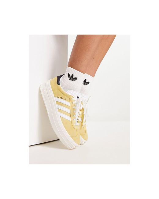 adidas Originals Gazelle Bold Platform Trainers in White Lyst UK
