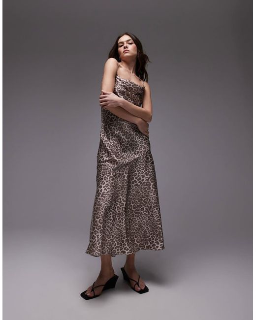 & Other Stories Gray Maxi Cami Slip Dress With Low Back