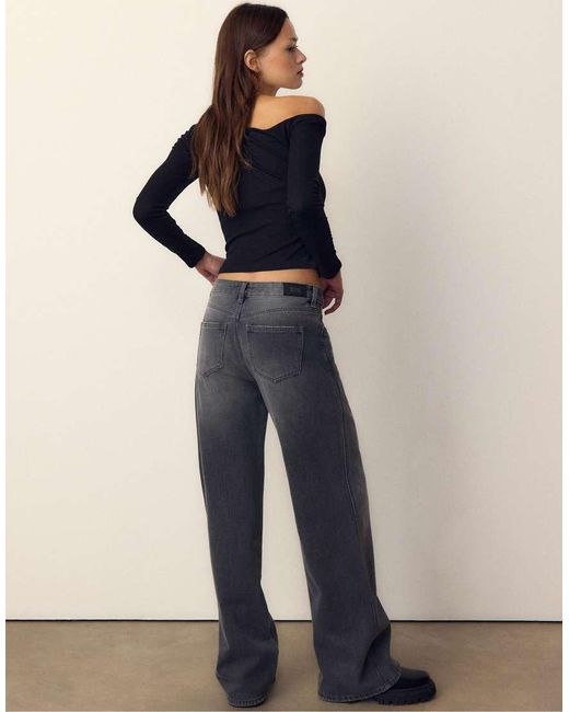 Stradivarius Blue Asymmetrical Ruched Top