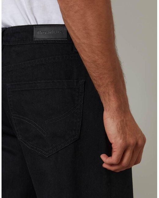 Threadbare Black Loose Fit Jeans for men