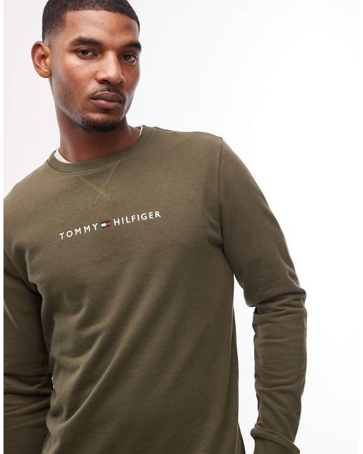 Tommy Hilfiger Green Loungewear Long Sleeve T-Shirt for men