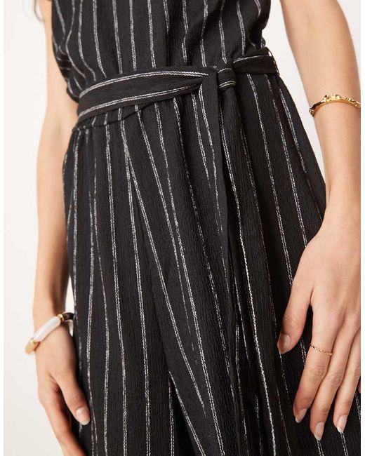JDY Tall Black Tie Waist Jumpsuit