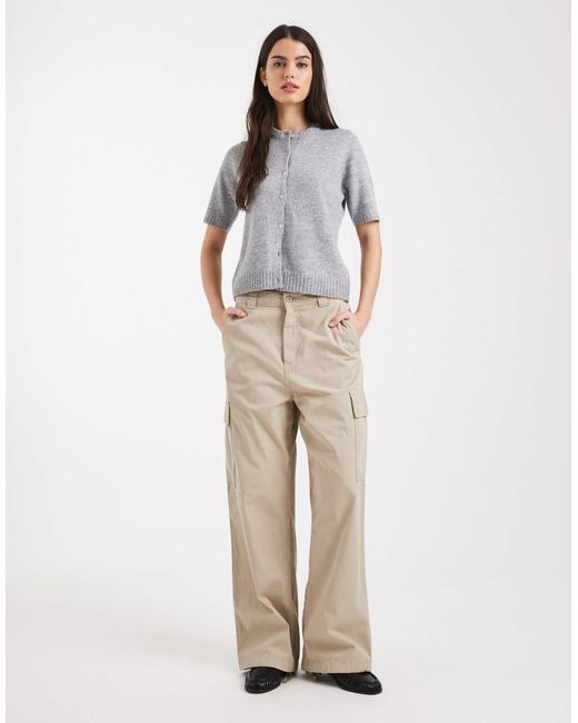 Threadbare Gray – kurzärmlige strickjacke