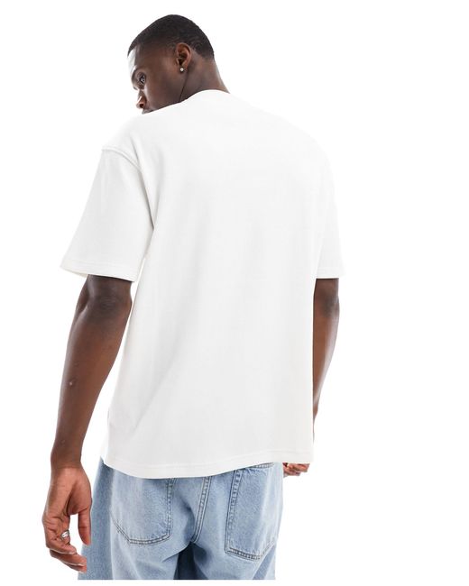 Another Influence White Boxy Ribbed T-shirt for men