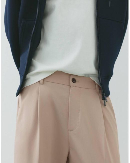 Pull&Bear Black Tailored Fit Wide Leg Trousers for men