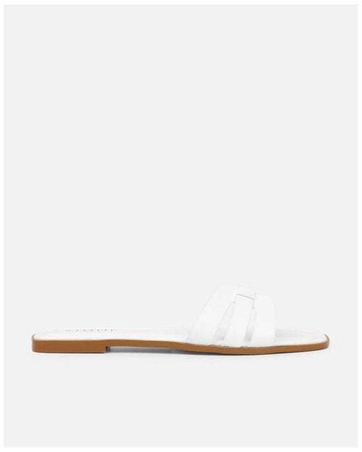 SIMMI White Jorja Slip On Flat Sandals